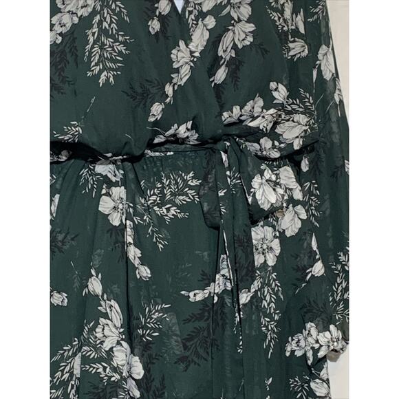 Lane Bryant Nwt Floral Chiffon Wrap Dress Ruffles Women’s Size 26 - Picture 4 of 7